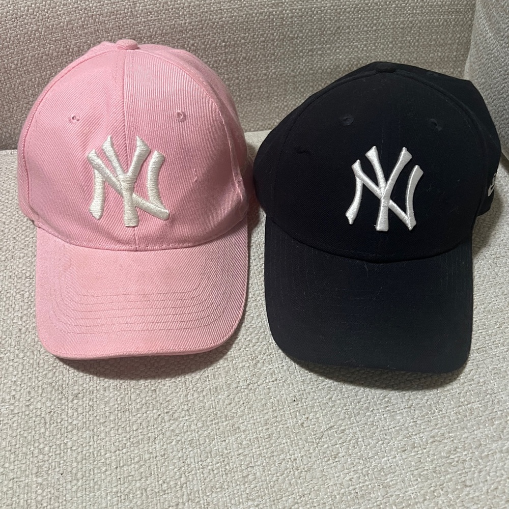Pink and Black NY Logo Caps